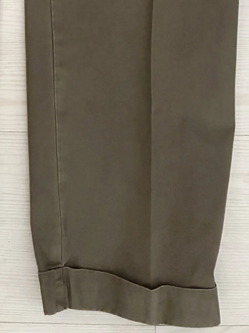 Vintage Polo Ralph Lauren Andrew Pant Pleated Chinos 35x34 Muted Green Cuffed